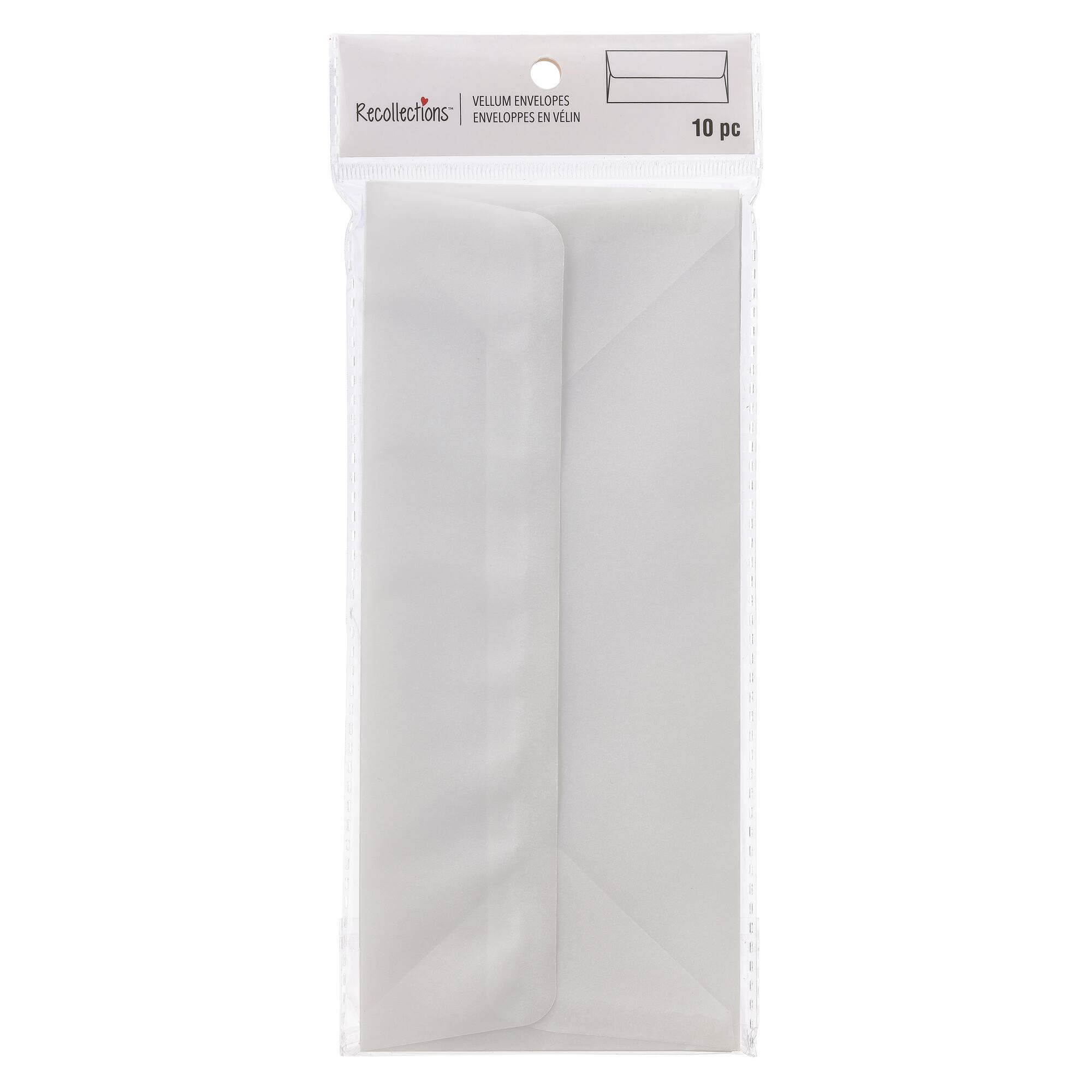 3.75" x 8.75" White Slimline Vellum Envelopes by Recollections™, 10ct.
